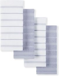 Albany Kitchen Towel 4-Pack Set, Lavender Cream/White, 16"x26"
