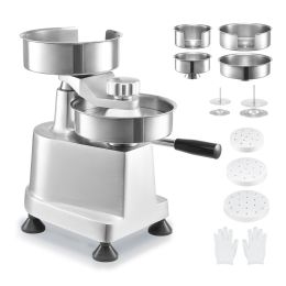 Commercial Burger Patty Maker, Hamburger Beef Patty Maker with 3 Convertible Mold(4/5/6-inch), Heavy Duty Stainless Steel Burger Press Machine