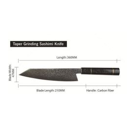 Pattern Kitchen Knife (Option: Carbon fiber handle)
