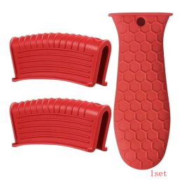 1 Set Of 3pcs,Silicone Hot Handle Holder, Heat Resistant Potholder Cookware Handle Cast Iron Skillets Handles Grip Covers For Cast Iron Skillet (Option: 1set)